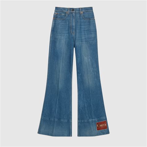 gucci flare denim washed